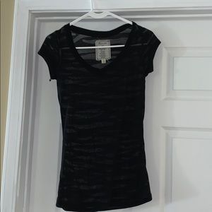 Black Zebra Print V-Neck